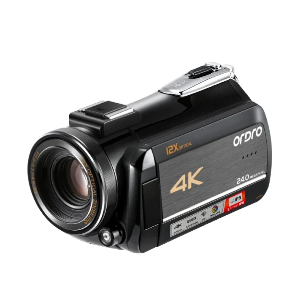 Video Camera YouTube Live Stream 4K Professional Ordro AC5 12X Optical Zoom Digital Camcorder Vlogging Blogger Filming Filmadora